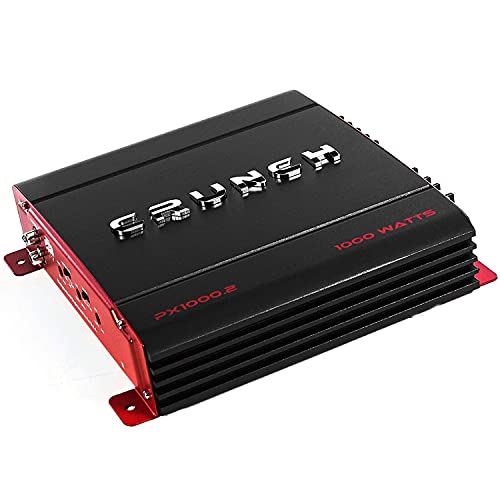 Crunch 1000 Watt Amp 2 Channel Car Audio Stereo Dual A/B Subwoofer Amplifier, PX-1000.2