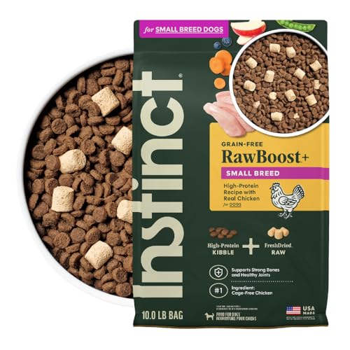 Instinct Raw Boost Small Breed, Natural Dry Dog Food with Freeze Dried Pieces, High Protein, Grain Free Recipe - Real Chicken, 10 lb. Bag