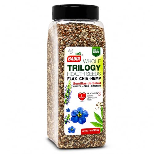 Badia Trilogy Health Seed Flax Chia Hemp Seeds Blend High Fiber