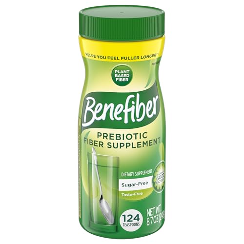 Benefiber Daily Prebiotic Fiber Powder Unflavored 124 Teaspoons 8.7oz