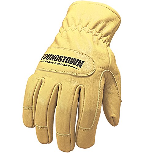 Youngstown Glove Ground Double Layered Leather Work Gloves For Men - Arc Rated, Puncture Resistant - Tan, Medium