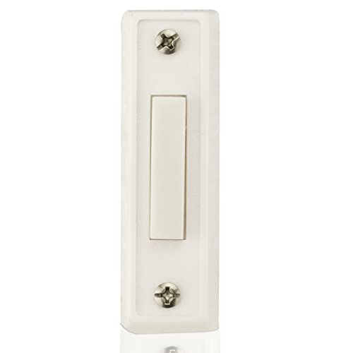 Newhouse Hardware BT1W Unlighted Doorbell Button, 1-Pack, White