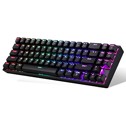 Redragon K599 Diemos TKL RGB Backlit Wired/2.4Ghz Wireless Anti - Ghosting Mechanical Gaming Keyboard with Red Switch (Black) (K671)