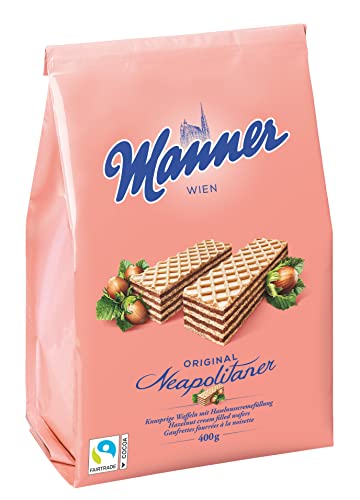 (-35%) Manner Neapolitaner | vegane knusprige Waffeln mit Haselnusscreme | 1er Pack (400 g)