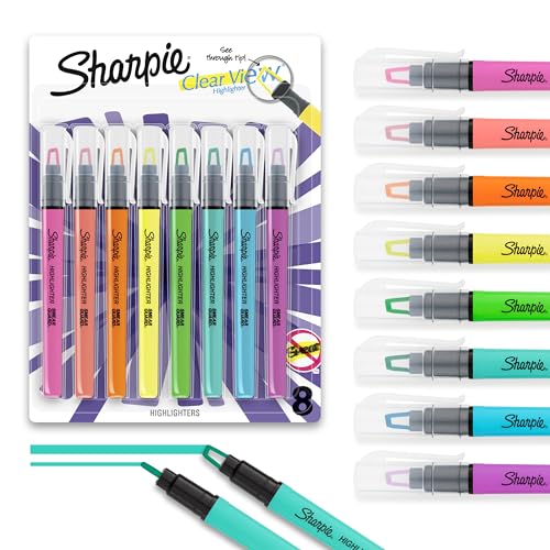 Sharpie Clear View Stick Highlighters See Through Chisel Tip Assorted