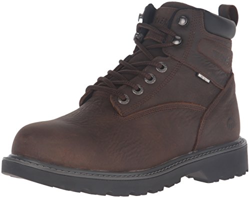 WOLVERINE Men's Floorhand Waterproof Steeltoe 6" Work Boot, Dark Brown, 12M