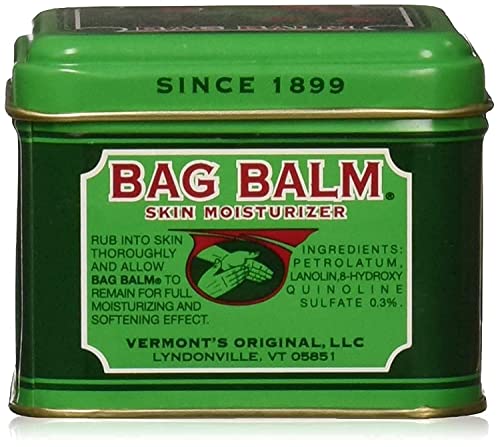Bag Balm Vermont's Original Skin Moisturizer - Full Body Hydrating Skin Care: Dry Hands, Lips, Face, Feet & More - Unscented, Cruelty & Paraben Free - Day & Night, Men & Women (4oz Tin, Made in USA)