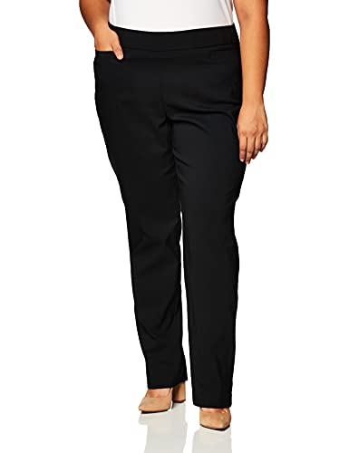 Briggs New York Womens Plus-Size Super Stretch Millennium Welt Pocket Pull-on Career Pants, Black, 22 US