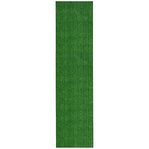 Ottomanson Artificial Grass Outdoor Runner Rug 2'7" x 10' – Waterproof Astro Turf with Drainage Holes – Patio & Lawn Decoration, Easy-Clean Dog Grass Mat
