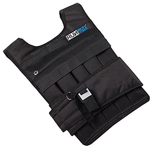 RUNmax RUNFast rm40p 12lb-140lb Weighted Vest (with Shoulder Pads, 40lb), Black