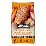 Merrick Healthy Grains Premium Adult Dry Dog Food, Wholesome And Natural Kibble With Chicken And Brown Rice - 25.0 lb. Bag