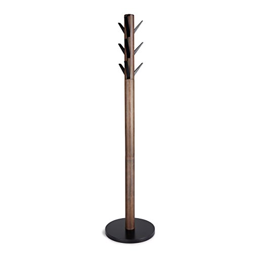 Umbra Flapper Coat Rack Modern 8-Hook Walnut and Black