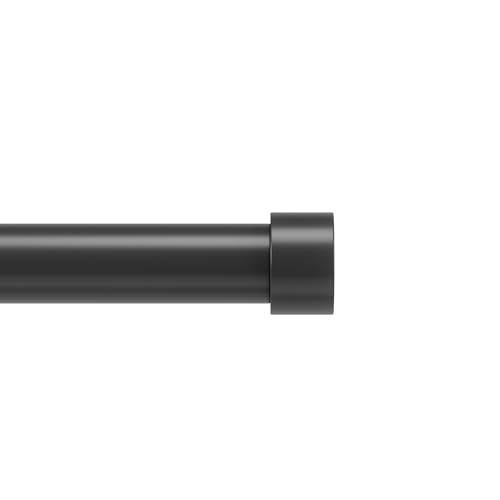 Umbra Cappa Curtain Rod – 1-Inch Drapery Rod Extends from 36 to 66 Inches, Includes 2 Matching Finials, Brackets & Hardware, Brushed Black