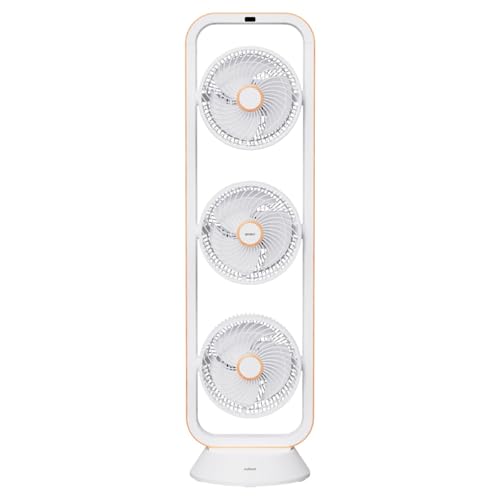 Ventilador Triplo Spirit Robot - Branco e Caramelo - 220 Volts