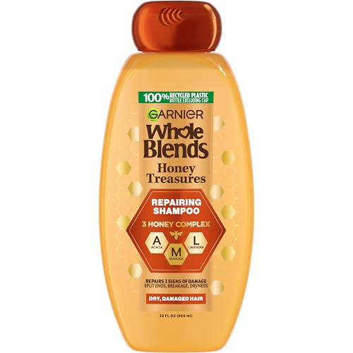 Garnier Whole Blends Repairing Shampoo Honey Treasures, For Damaged Hair, 22 Fl Oz (Pack of 1)