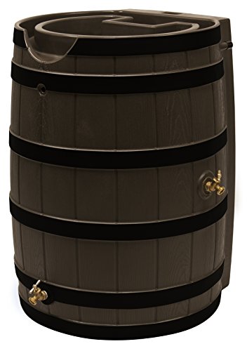 Rain Wizard 65 Gallon Rain Barrel with Darkened Ribs - OakRTS Home Accents Round 35‑Gallon Rain Barrel with Integrate