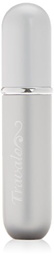 Travalo Classic HD Perfume Atomizer - Leak-Proof and TSA Approved for Air Travel - Reusable, Airtight, Easy-Fill Mini Pump Sprayer - Lightweight, Elegant Design w/Volume Window - Silver 0.17oz