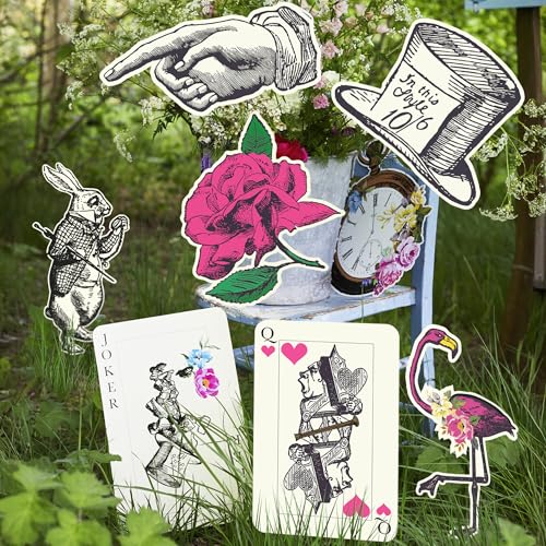 Pack of 8 Alice in Wonderland Props - Oversized Decorations, Party Supplies For Mad Hatter Tea Party, Birthday, Afternoon Teas, Baby Shower, Garden