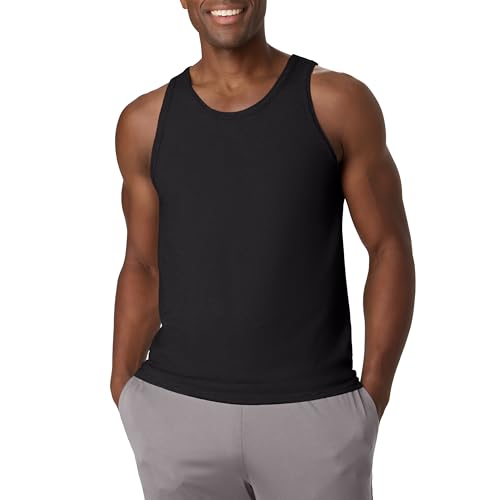 Hanes Men's X-Temp Tank Top 2 Pack, Black, Large