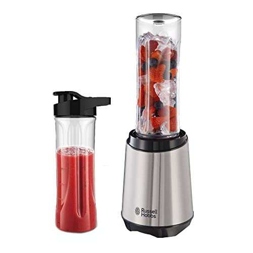 🔥 STARKER PREIS (-33%) Russell Hobbs Mixer - Standmixer & Smoothie Maker to go [23.500 U/min Power-Motor] inkl. 2x Mixbehälter 600ml (BPA-frei, spülmaschinen- & bruchfest inkl. Deckel) Zerkleinerer, Edelstahl, 23470-56