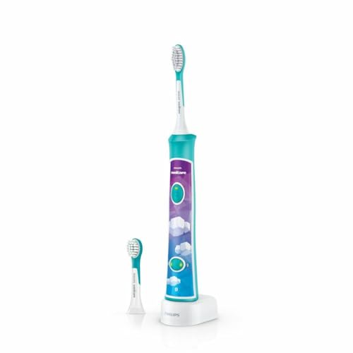 (-37%) Philips Sonicare For Kids, elektrische Schallzahnbürste mit App, für Kinder ab 3 Jahren, mit SmarTimer und QuadPacer für eine gründliche Reinigung, Türkis, Modell HX6322/04