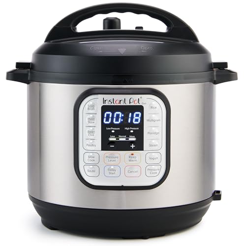 Instant Pot Duo 7-in-1 Electric Pressure Cooker, Slow Cooker, Rice Cooker, Steamer, Sauté, Yogurt Maker, Warmer & Sterilizer, Includes App With Over 800 Recipes, Stainless Steel, 8 Quart