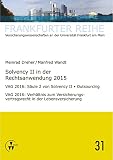Solvency Ii In Der Rechtsanwendung 2015 Frankfurter Reihe German Edition