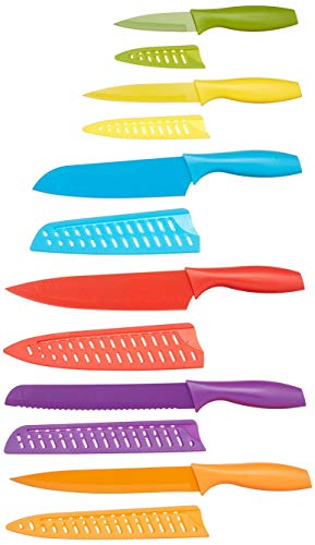 🔥 STARKER PREIS (-37%) Amazon Basics Messer-Set, bunt, 12-teilig