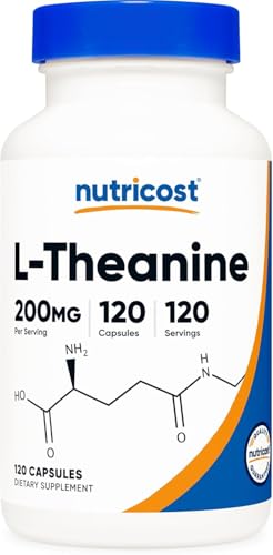 Nutricost L-Theanine 200mg, 120 Capsules, Double Strength - Non-GMO, Gluten Free