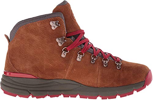 Danner Mountain 600 Waterproof Hiking Boots for Men - Lightweight, Durable Upper, Breathable Lining, Triple-Density Footbed & Vibram Traction Outsole, Brown/Red - 12 D