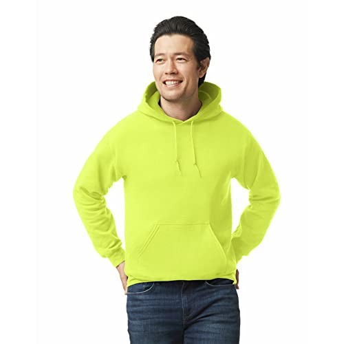Gildan Adult Fleece Hoodie Sweatshirt, Style G18500, Multipack, Safety Green (1-Pack), X-Large