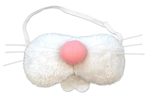 Beistle Plush Bunny Nose Costume Accessory – White Faux Fur with Pink Nose, Teeth, Whiskers and Elastic Band, Animal Dress-Up for Easter, Mascot Costumes, Spring Events, and Holiday Photo Props, 5¾"