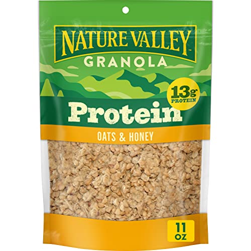 Nature Valley Protein Granola, Oats and Honey Granola, Resealable Snack Pouch, 11 oz