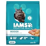 IAMS Proactive Health Dry Cat Food, Indoor Weight and Hairball Care Cat Food Dry Recipe, with Real Chicken in Every Bite, 22 lb. Bag