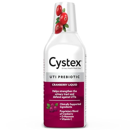 Cystex UTI Support & Urinary Health Supplement - Sugar-Free Cranberry Prebiotic with D-Mannose, Vitamin C, & Bromelain for UTI Protection & Maintenance - Liquid Formula for Men & Women - 7.6 oz