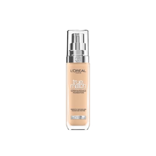 (-33%) L'Oréal Paris, True Match Foundation, nahtlos verblendbar, mit Hyaluronsäure, vegane Formel, flüssige Textur, mittlere Deckkraft, natürliches Finish, für alle Hauttypen, 3.N 3.N Neut Light Med, 30 ml