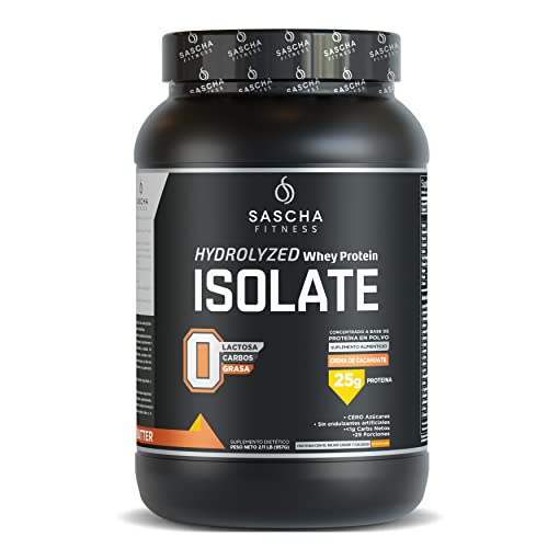 SASCHA FITNESS Hydrolyzed Whey Protein Isolate,100% Grass-Fed (2.3 Pounds, Peanut Butter)