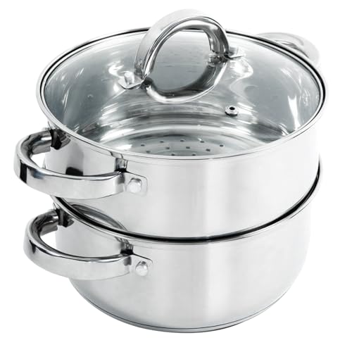 Oster Sangerfield Stainless Steel Cookware, 3.0-Quart Dutch Oven w/Steamer Basket
