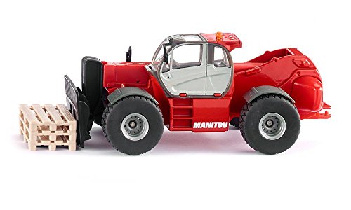 (-50%) Siku 3507, Manitou MHT 10230 Teleskoplader, 1:50, Metall/Kunststoff, Rot, Inkl. 3 Paletten