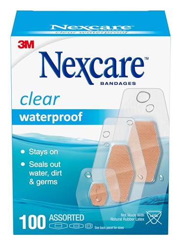 Nexcare Clear Waterproof Bandages: Assorted Sizes / 100-Pack (Clear)