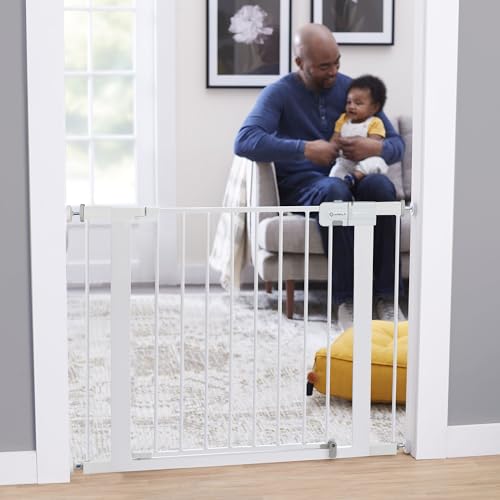 Safety 1st Easy Install Walk Thru Baby Gate for Doorway With Door, Dog Gates, Fits 29"-38", Easy Install 28" Tall, White
