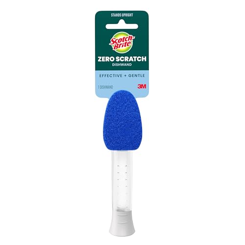Scotch-Brite Non-Scratch Dishwand, Scrubber for Cleaning Kitchen, Bathroom, and Household, Non-Scratch Dish Scrubber Safe for Non-Stick Cookware, 1 Dishwand