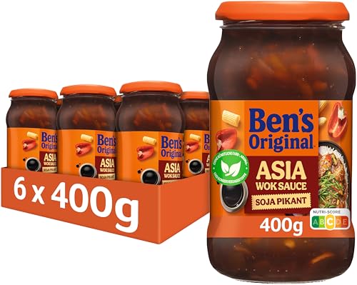 🔥 STARKER PREIS (-29%) Ben's Original Sauce Asia Woksauce Soja Pikant 6 x 400g, Multipack