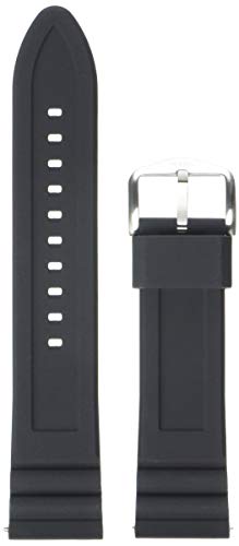 Fossil Men's 22mm Silicone Interchangeable Watch Band Strap, Color: Black (Model: S221304)