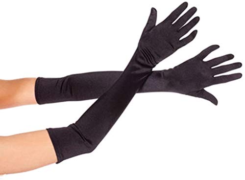 DreamHigh Women's Party Wedding 21" Long Satin Finger Gloves Gold
