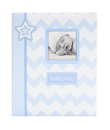 Lil' Peach Chevron Babybook, Blue