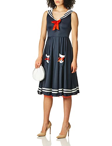 Dreamgirl Women's All Aboard Costume, Blue/White, Large