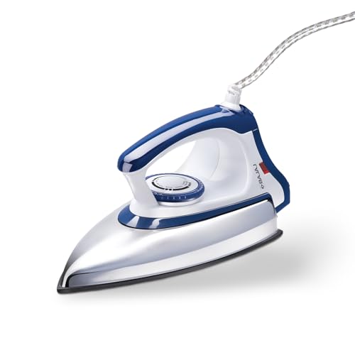 Bajaj Majesty DX-11 1000W Dry Iron with Advance Soleplate and Anti-bacterial German Coating Technology, White and Blue