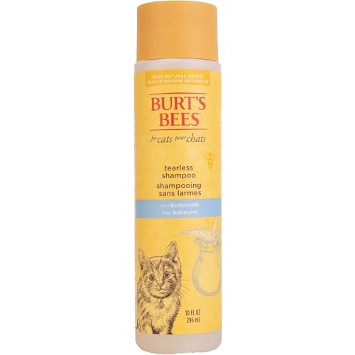 Burt's Bees for Pets Tearless Kitten Shampoo with Buttermilk, 99.3% Natural Origin Formulas, Pet Shampoo for Cats, Gentle Cat Shampoo, Cat Shampoo for Itchy Skin, 10 oz