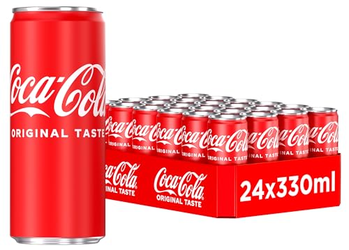 🔥 STARKER PREIS (-32%) Coca-Cola Classic - prickelndes Erfrischungsgetränk mit unverwechselbarem Coke-Geschmack - koffeinhaltiger Softdrink in Einweg Dosen (24 x 330 ml)
